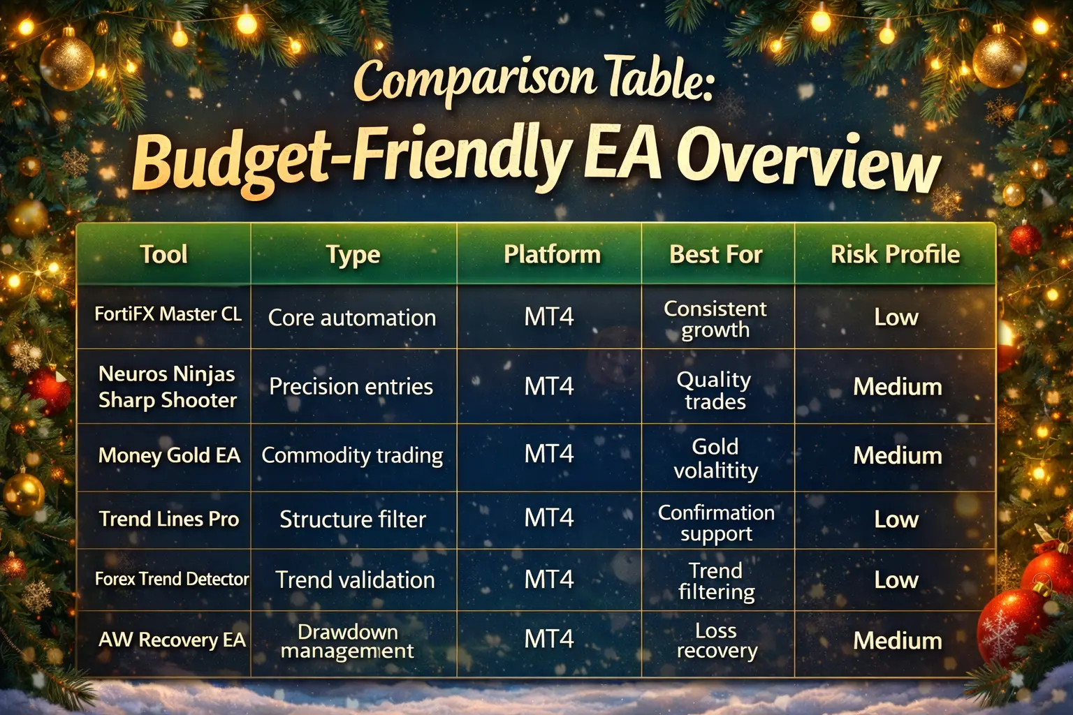 Comparison Table: Budget-Friendly EA Overview